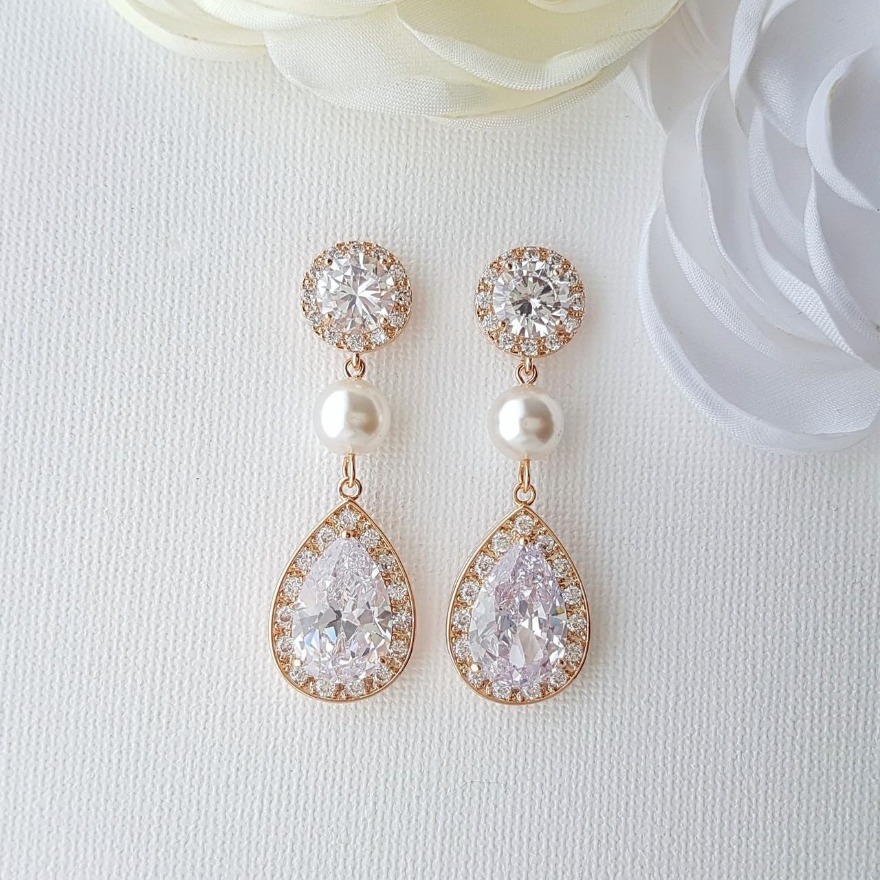 Rose gold store sparkly earrings