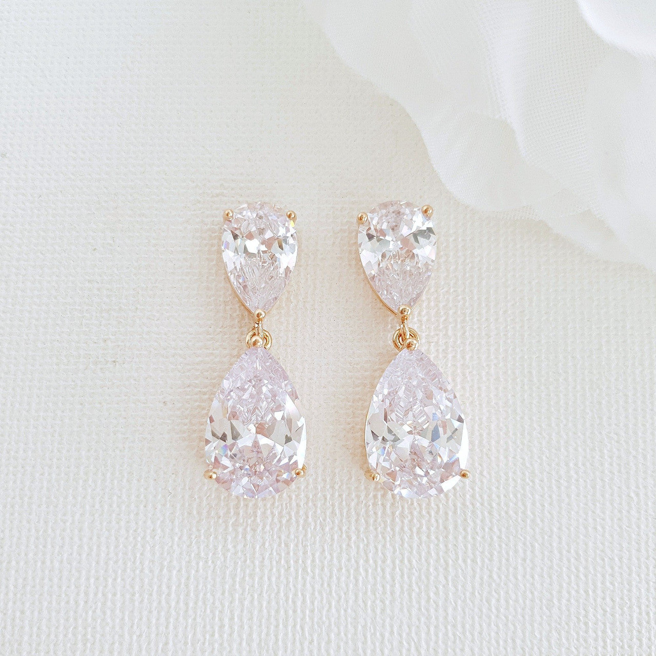 Gold diamante deals drop earrings