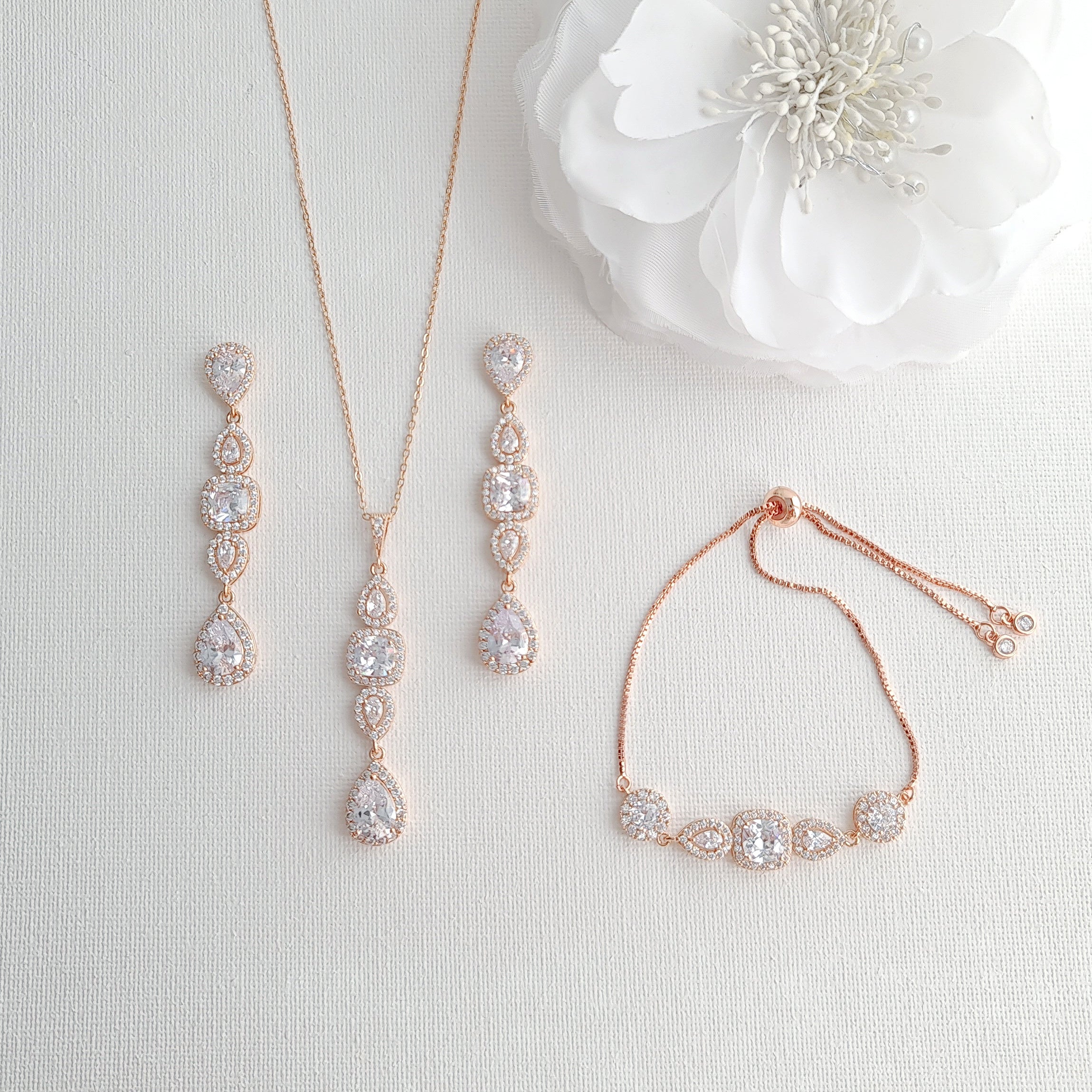 Rose gold deals bridal jewelry