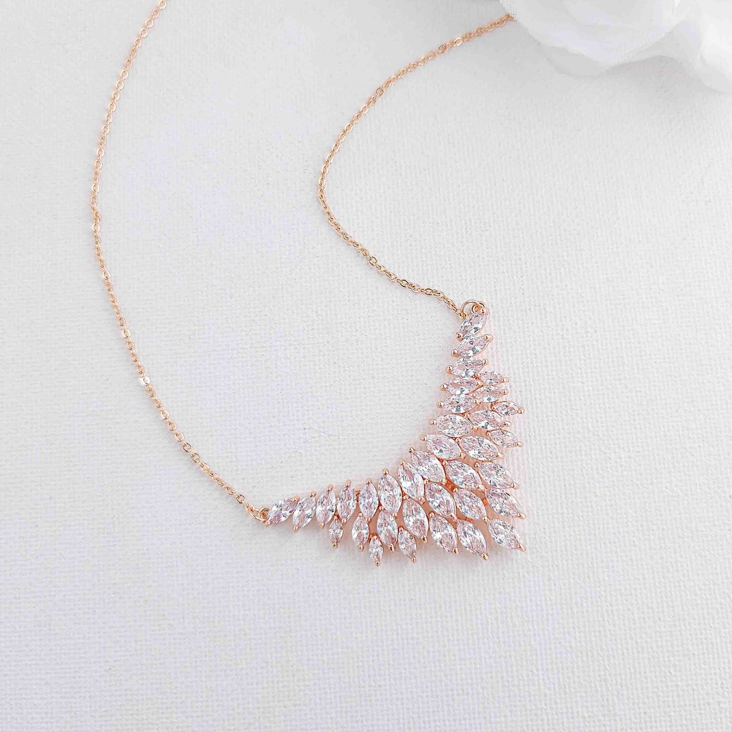 Bridal Gold Leaf Necklace-Belle