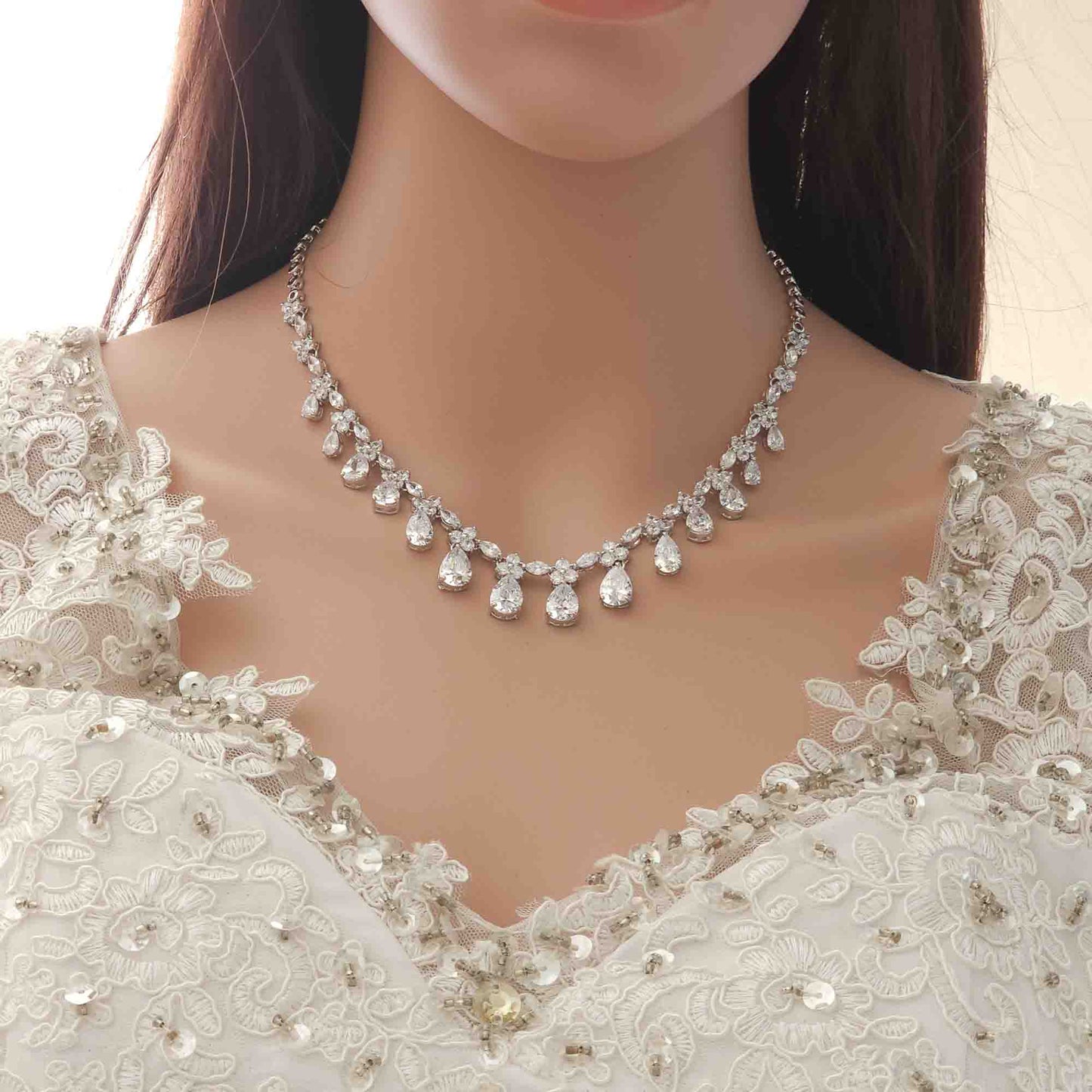 3-Piece Matching Bridal Jewellery Set Necklace Bracelet Earrings- Jessica