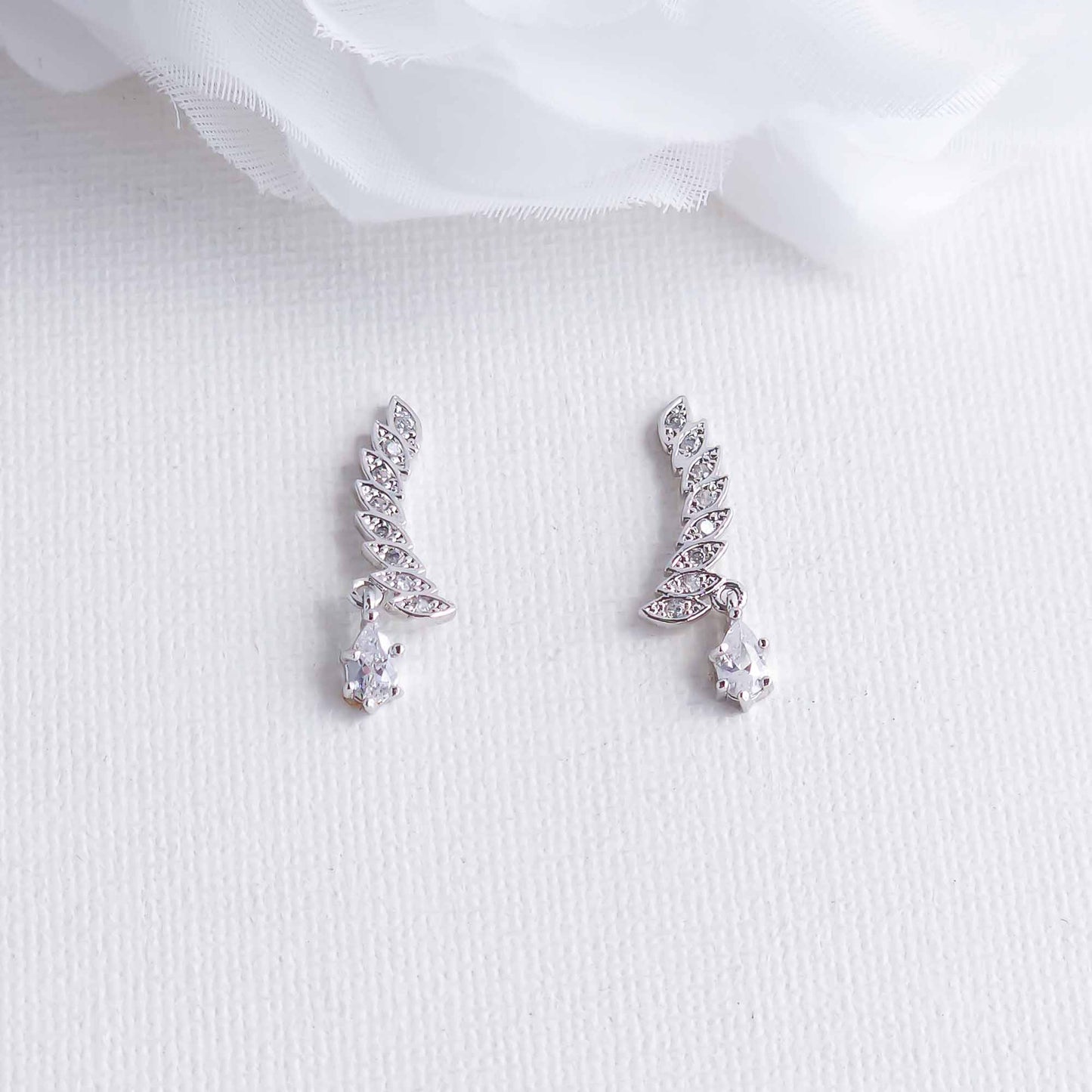 Leaf Climber Earrings-Maeve