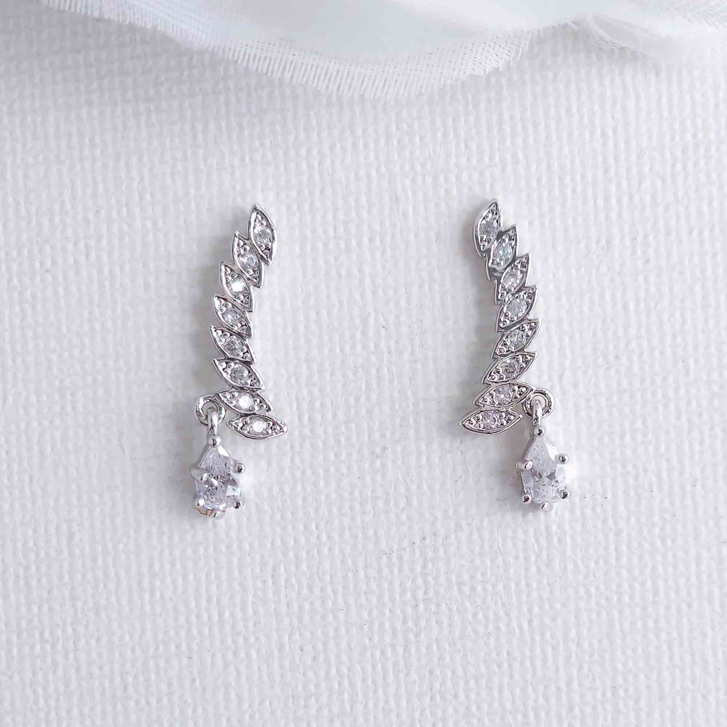 Leaf Climber Earrings-Maeve