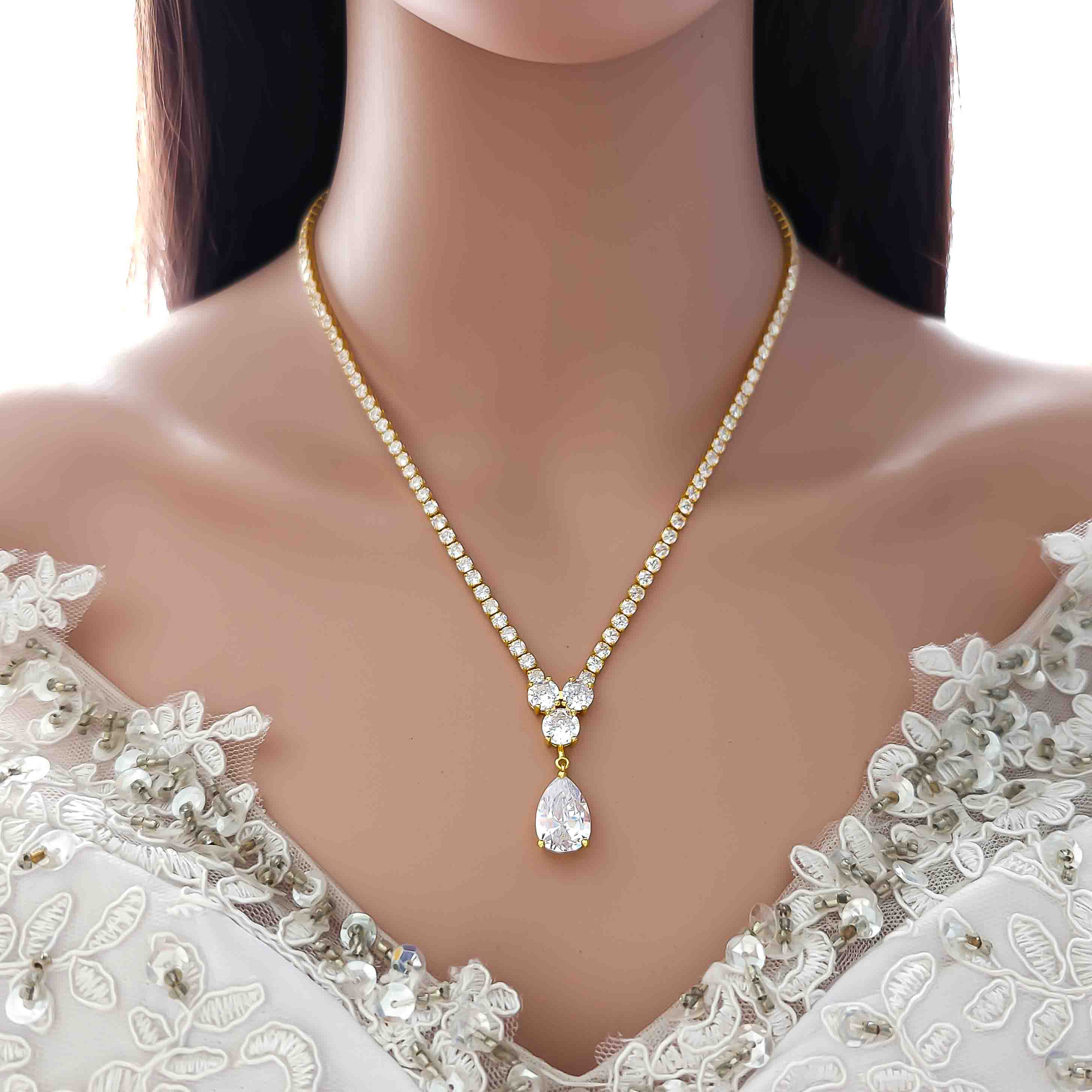 Cubic zirconia online necklace wedding