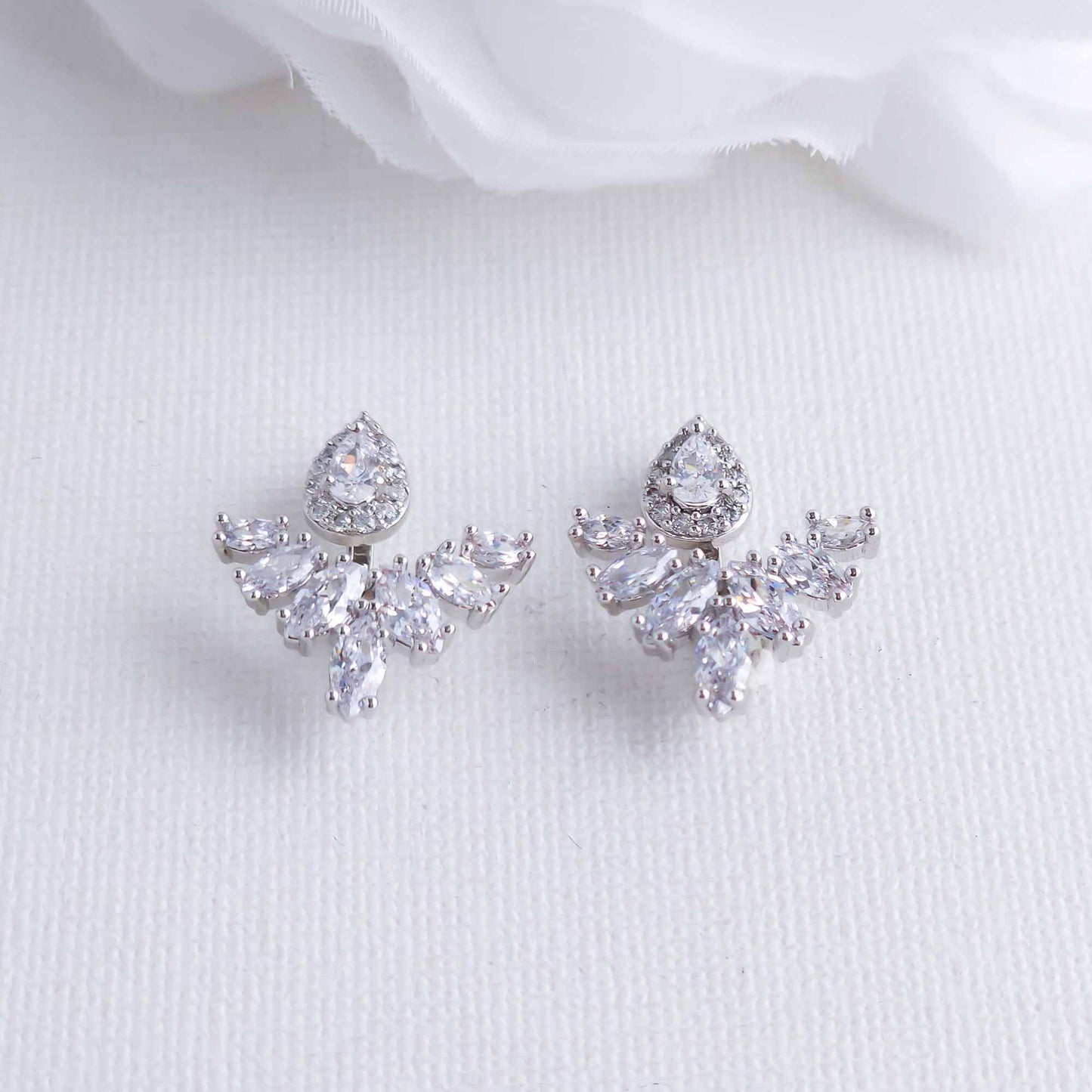 Cubic Zirconia Jacket Earrings-Kinsley