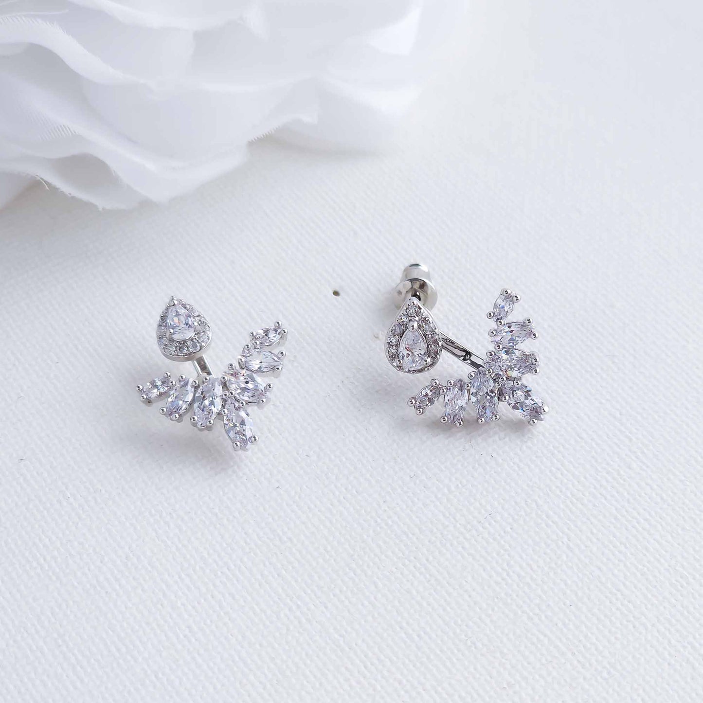 Cubic Zirconia Jacket Earrings-Kinsley