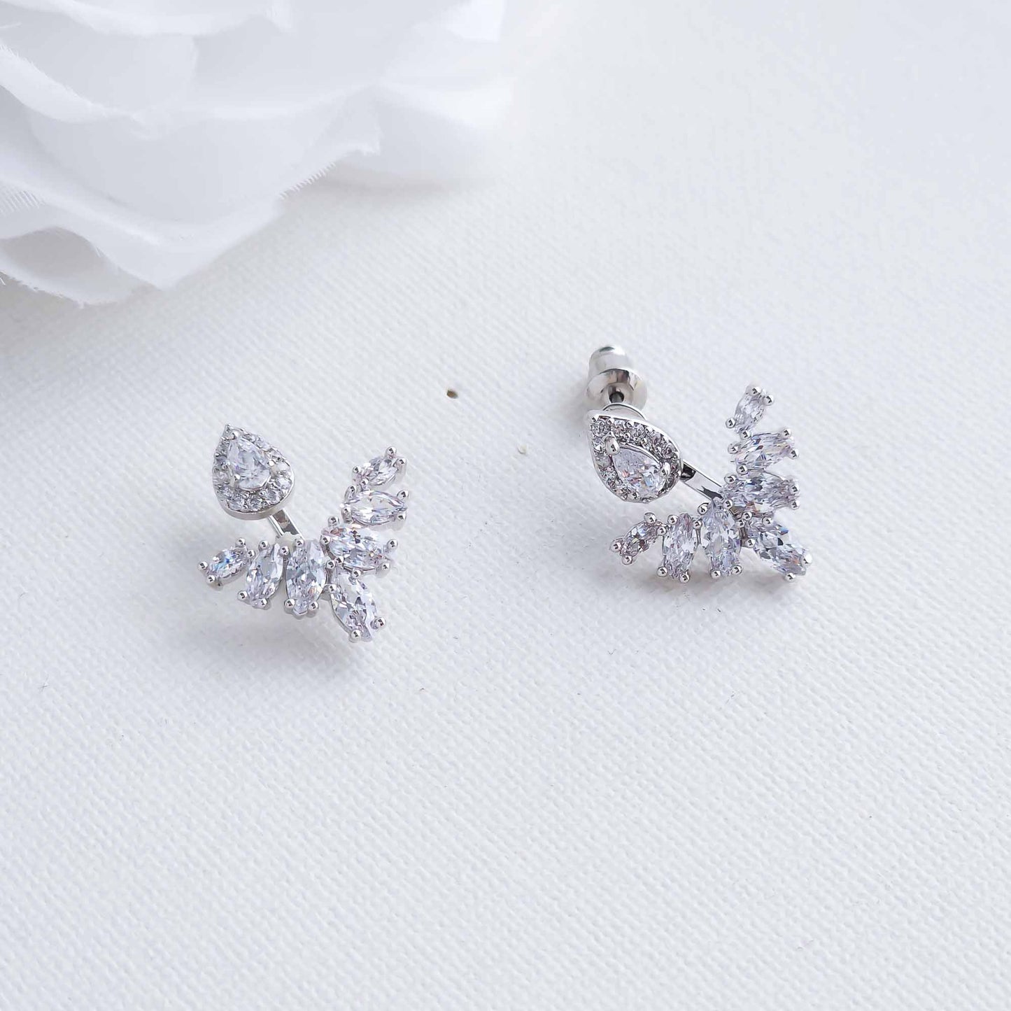 Cubic Zirconia Jacket Earrings-Kinsley