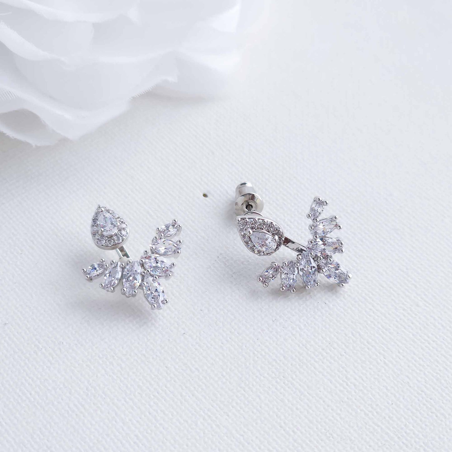 Cubic Zirconia Jacket Earrings-Kinsley