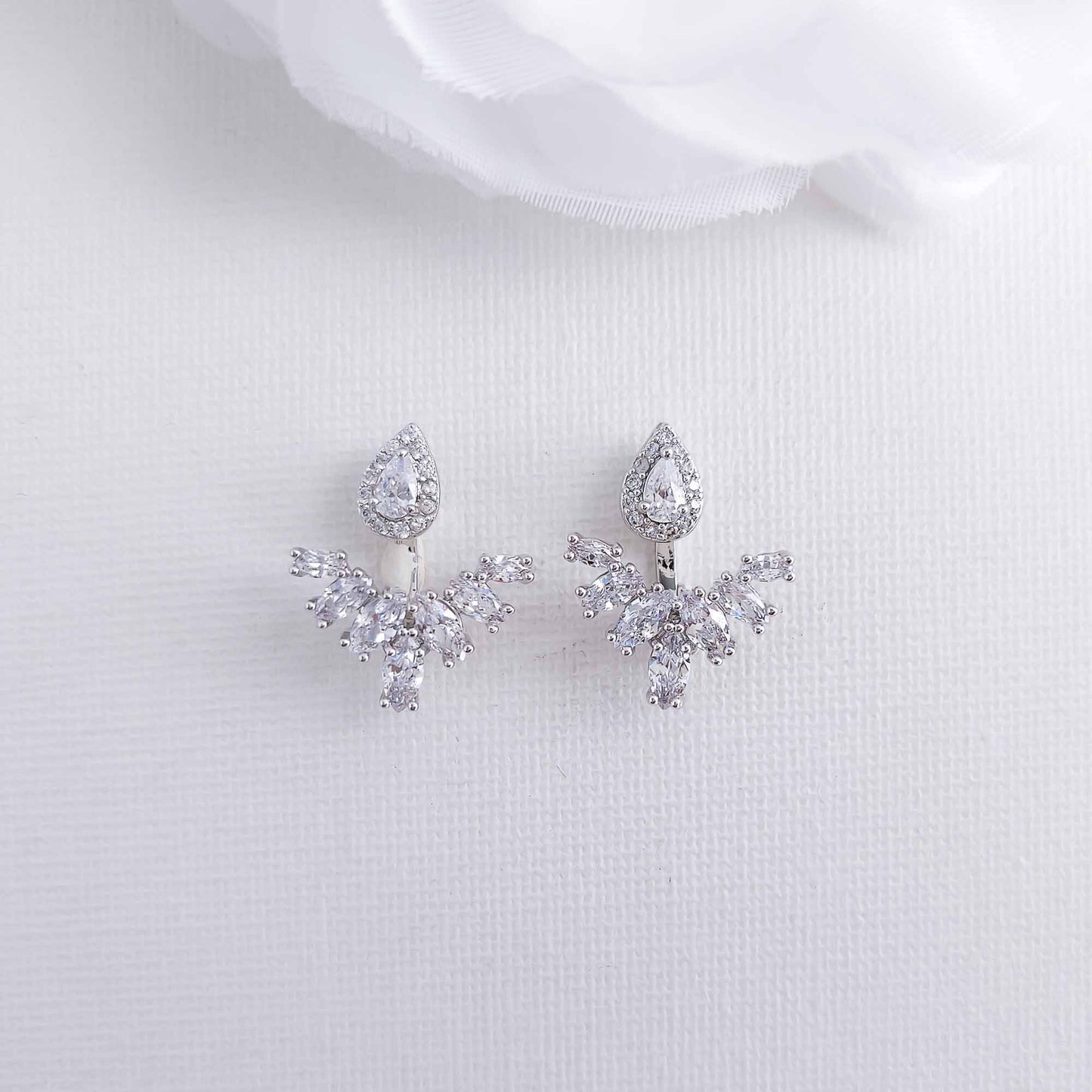 Cubic Zirconia Jacket Earrings-Kinsley