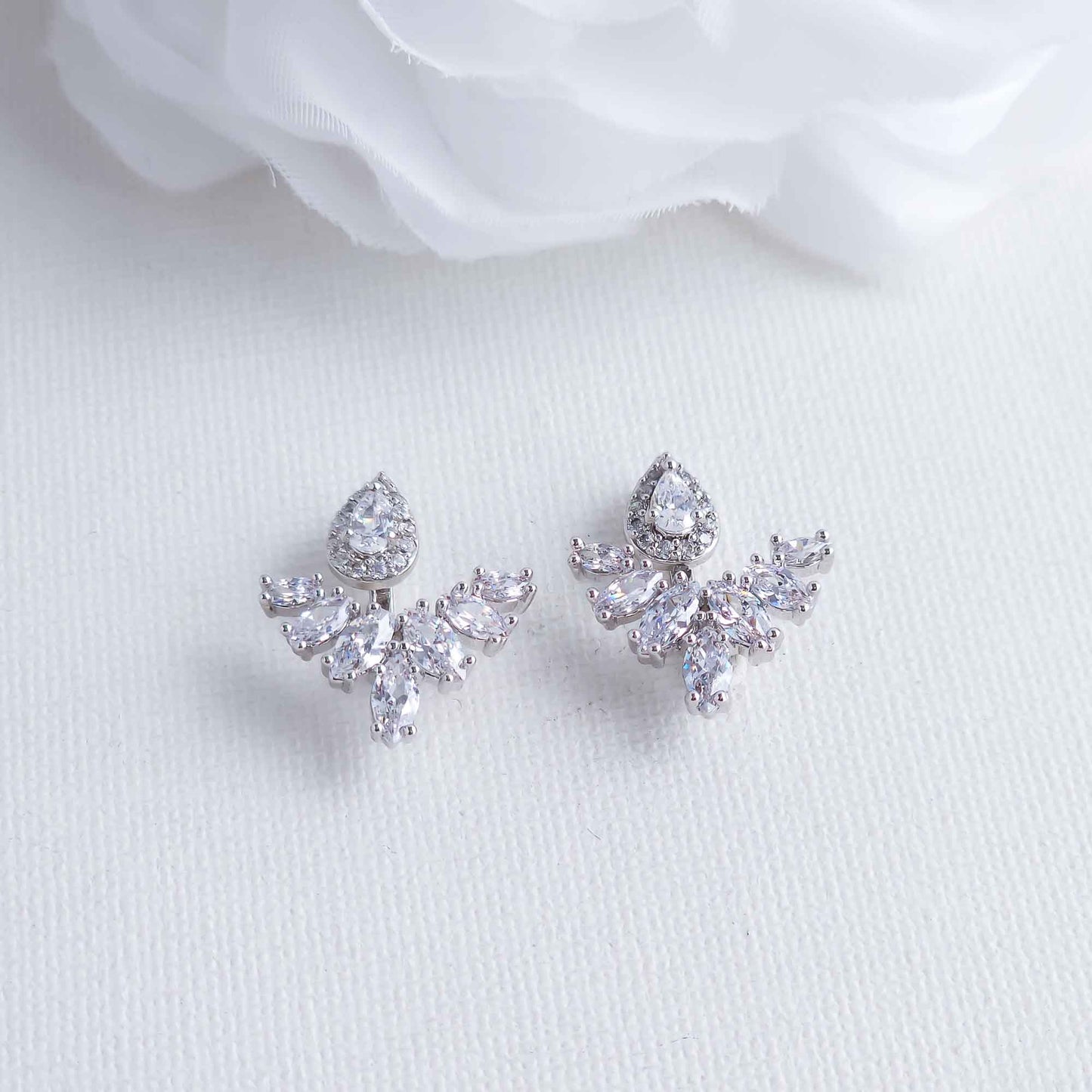 Cubic Zirconia Jacket Earrings-Kinsley