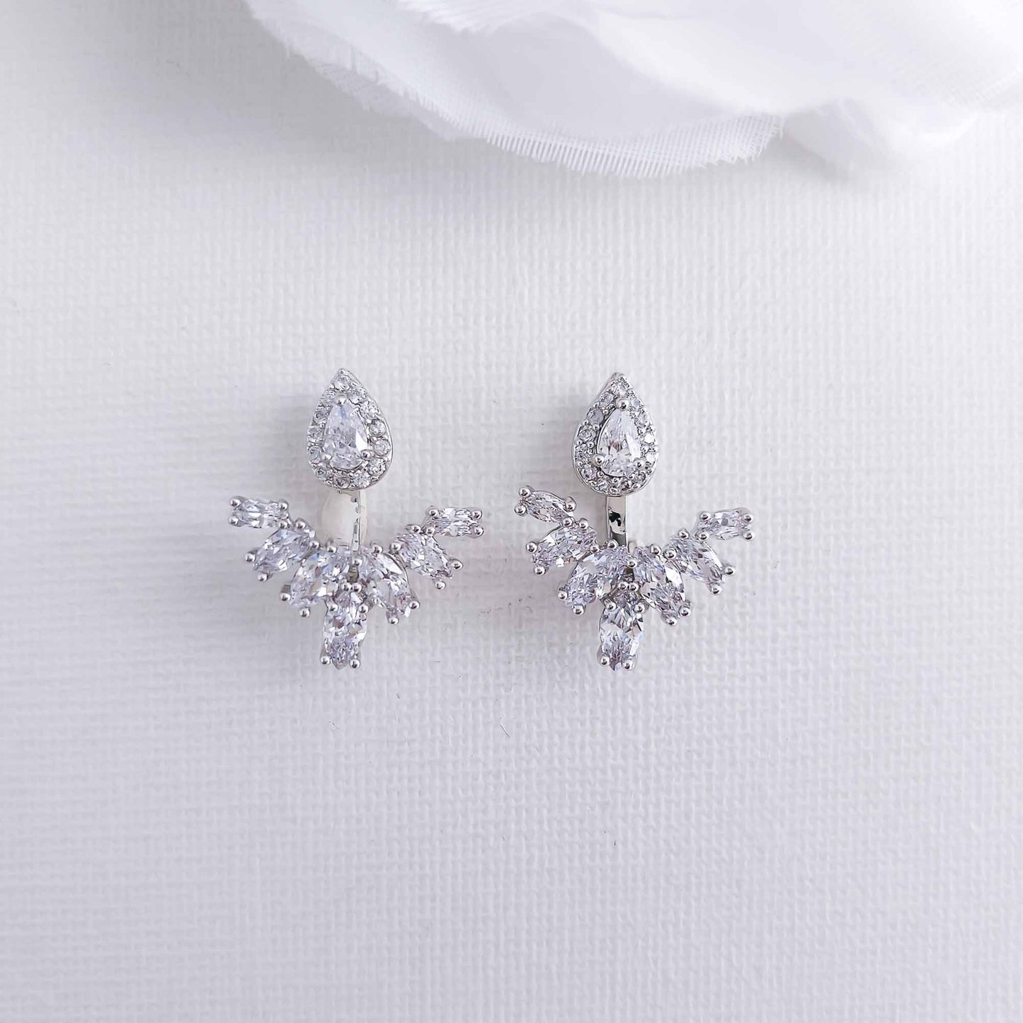 Cubic Zirconia Jacket Earrings-Kinsley