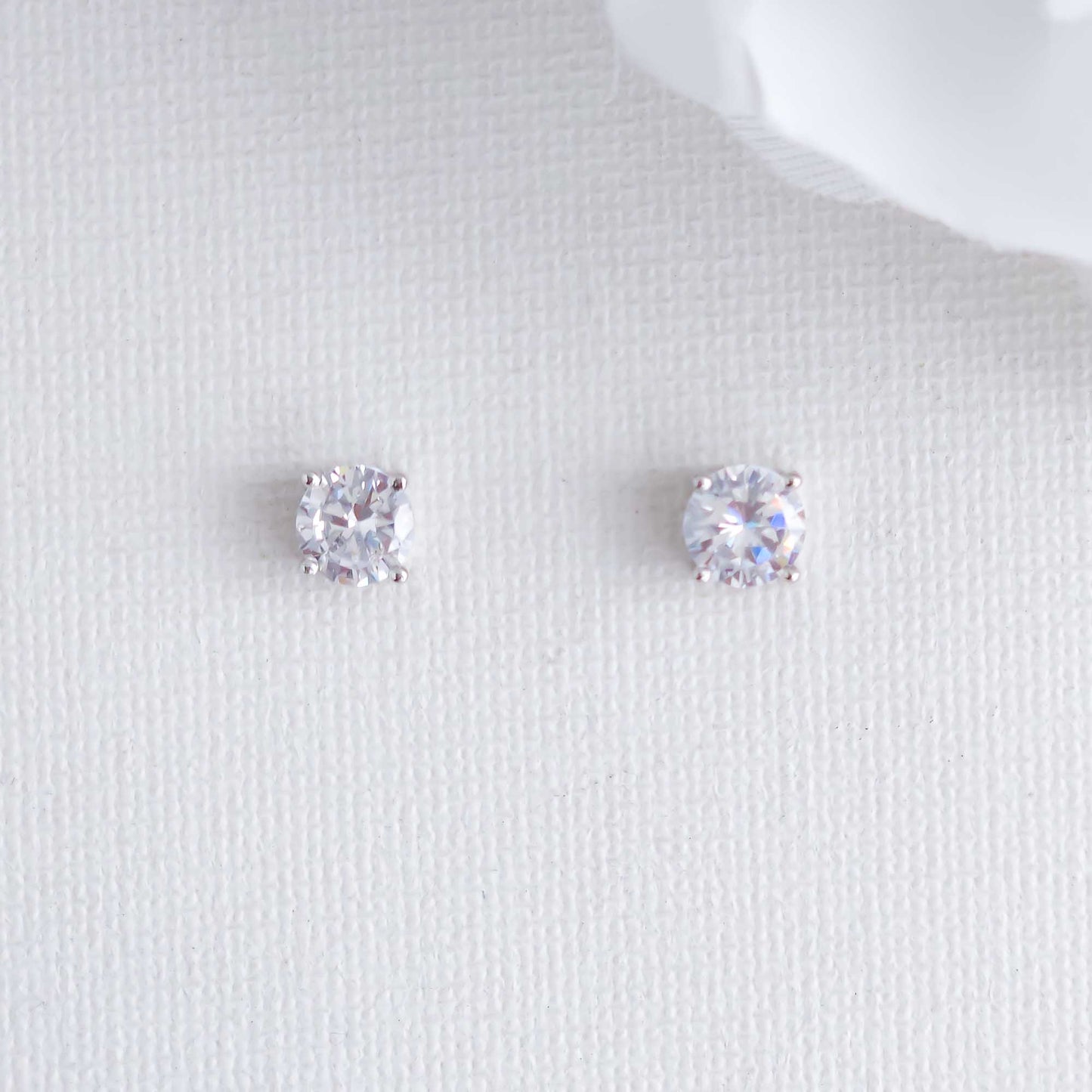 Simple Round CZ Stud Earrings-Liv