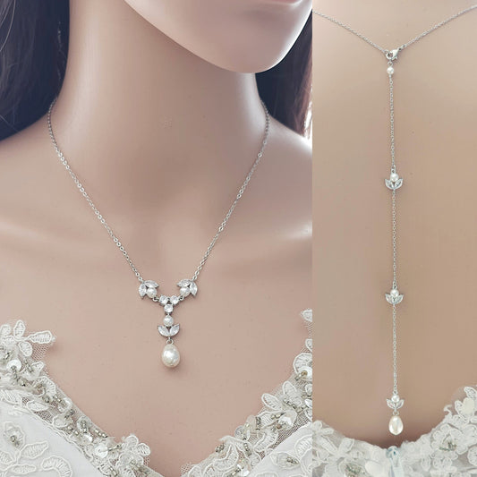 Delicate Back Jewellery for Wedding Dress-Leila