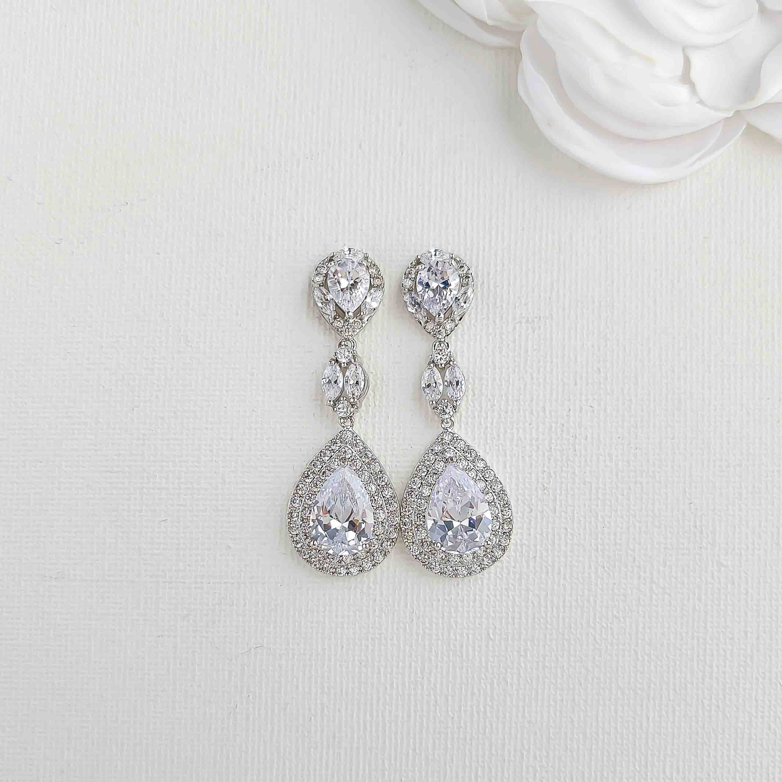 Cz teardrop store earrings