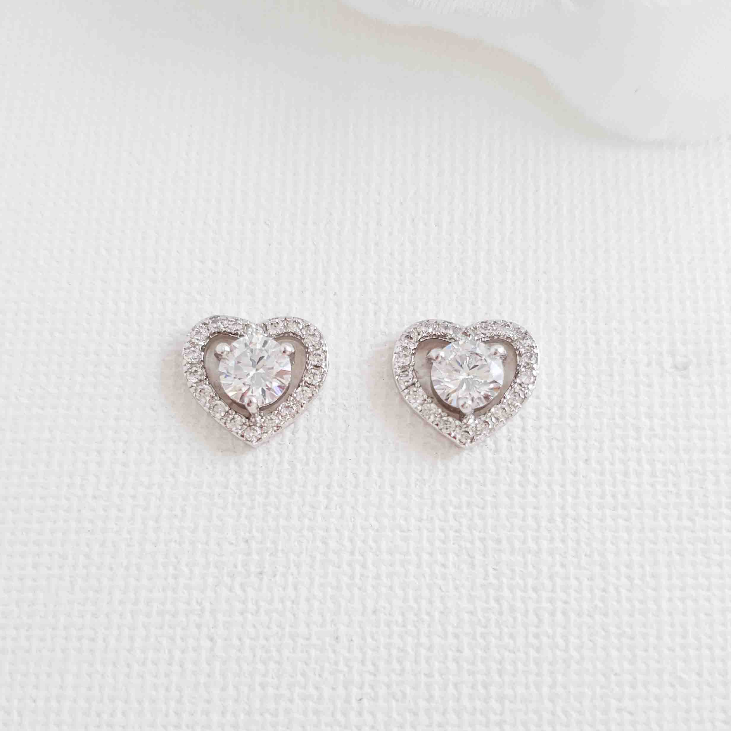 Cubic zirconia deals heart earrings