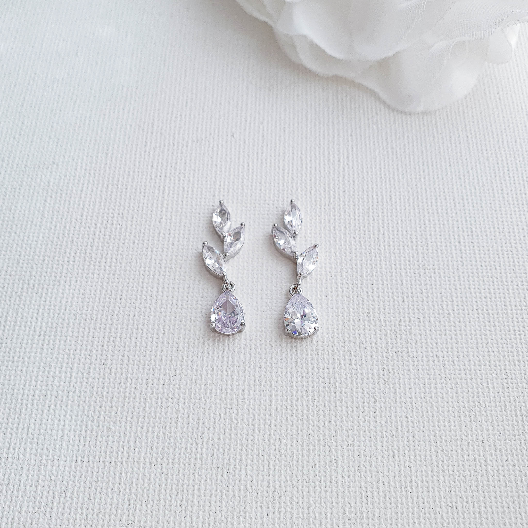 Crystal leaf deals drop earrings