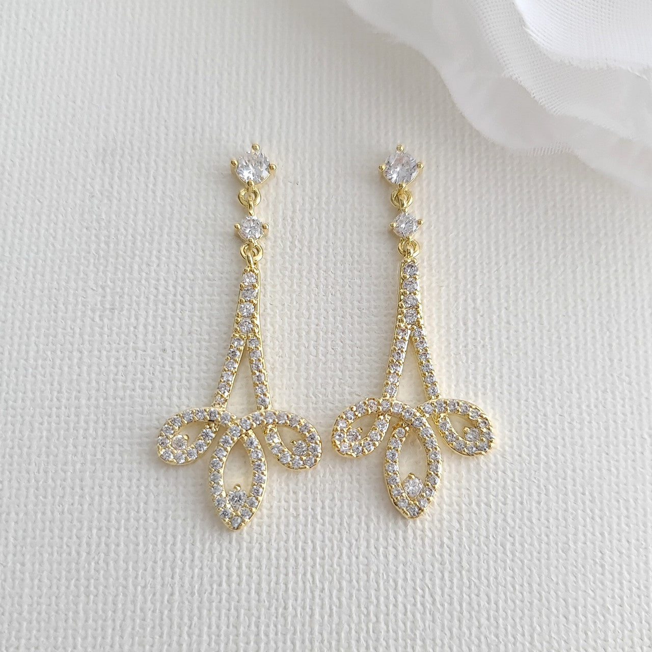 Gold cubic zirconia deals earrings