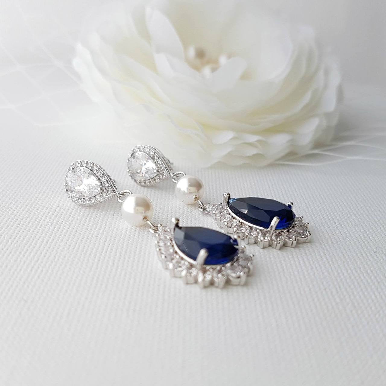 Sky blue online earrings for wedding