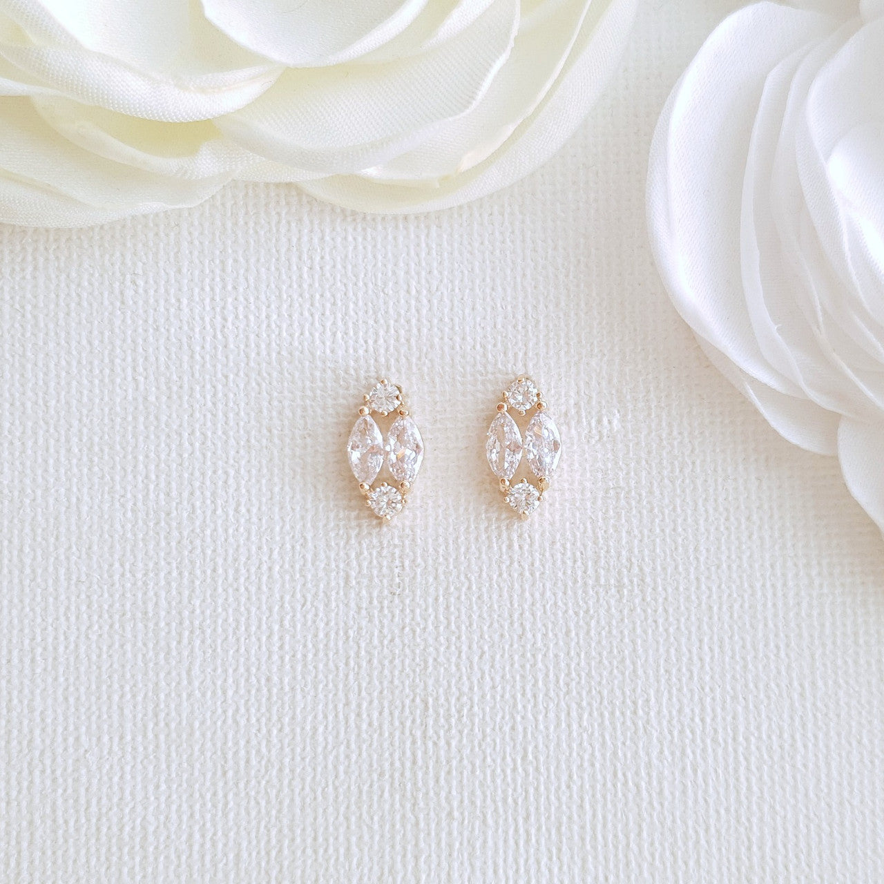 Diamond and deals gold stud earrings