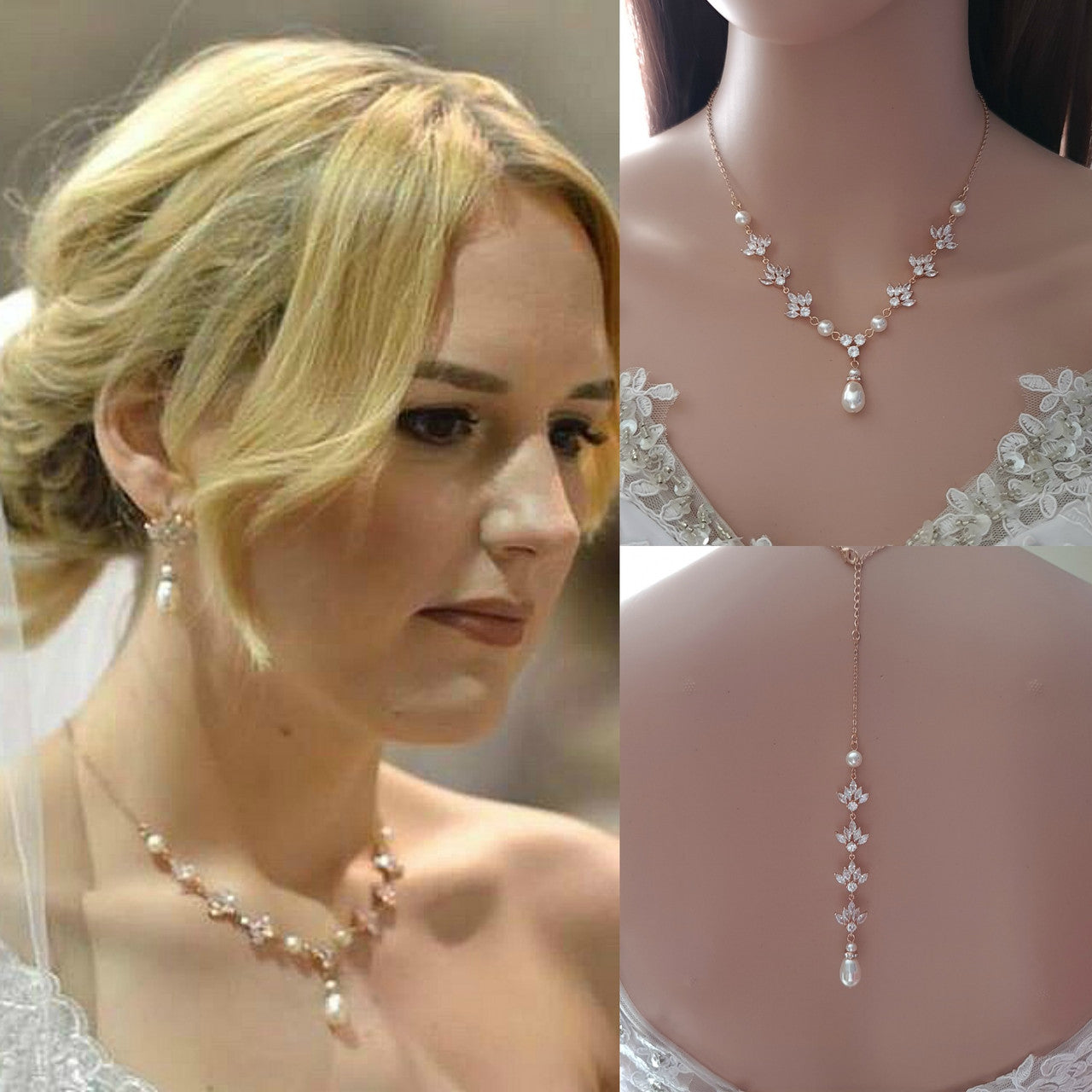 Bride on sale with necklace