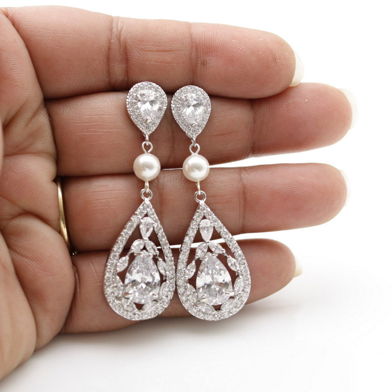 Bridal sale teardrop earrings