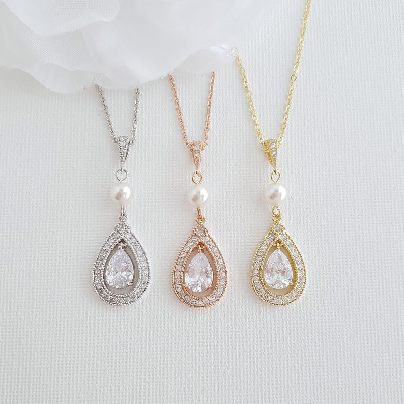 Gold teardrop deals pendant