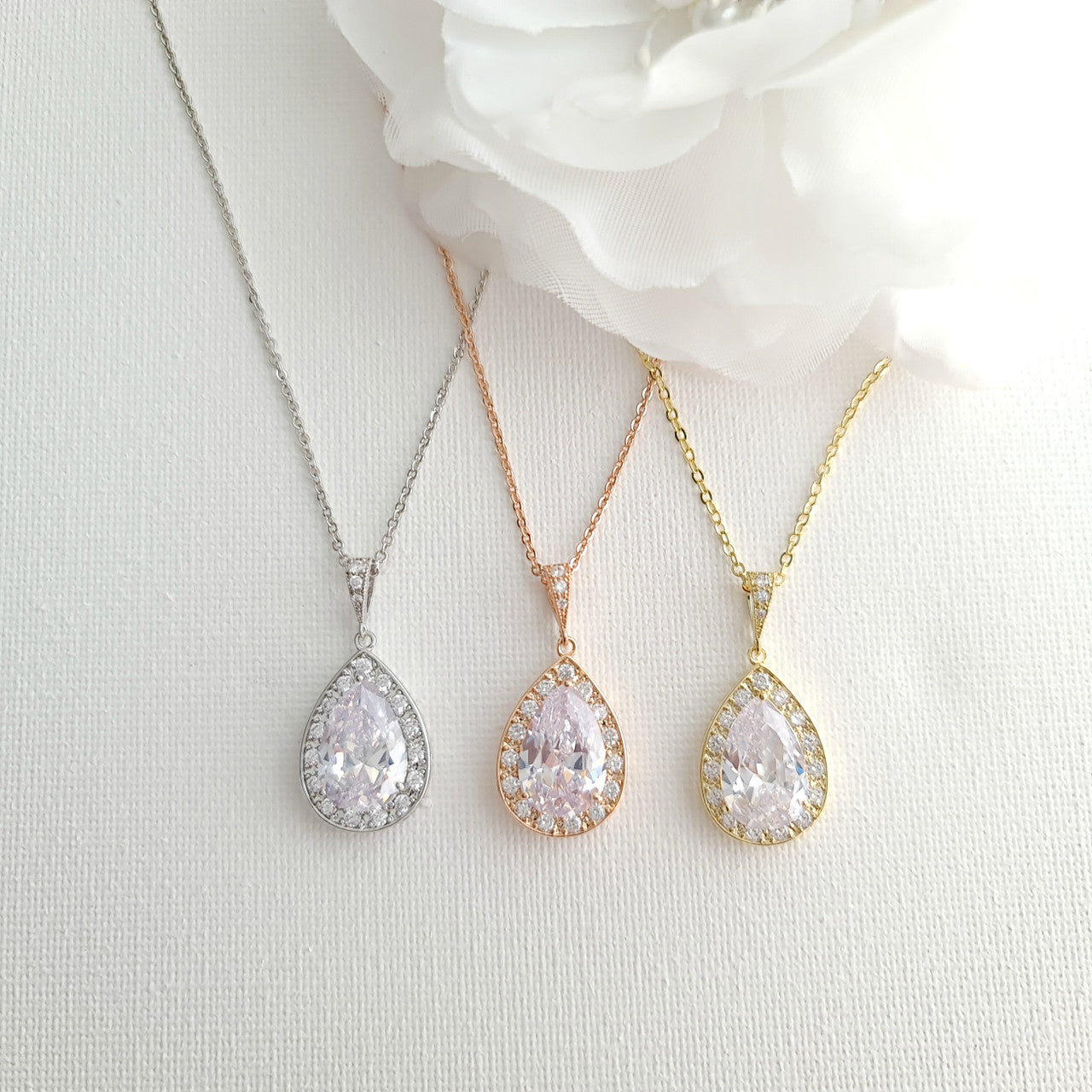 Teardrop necklace deals rose gold