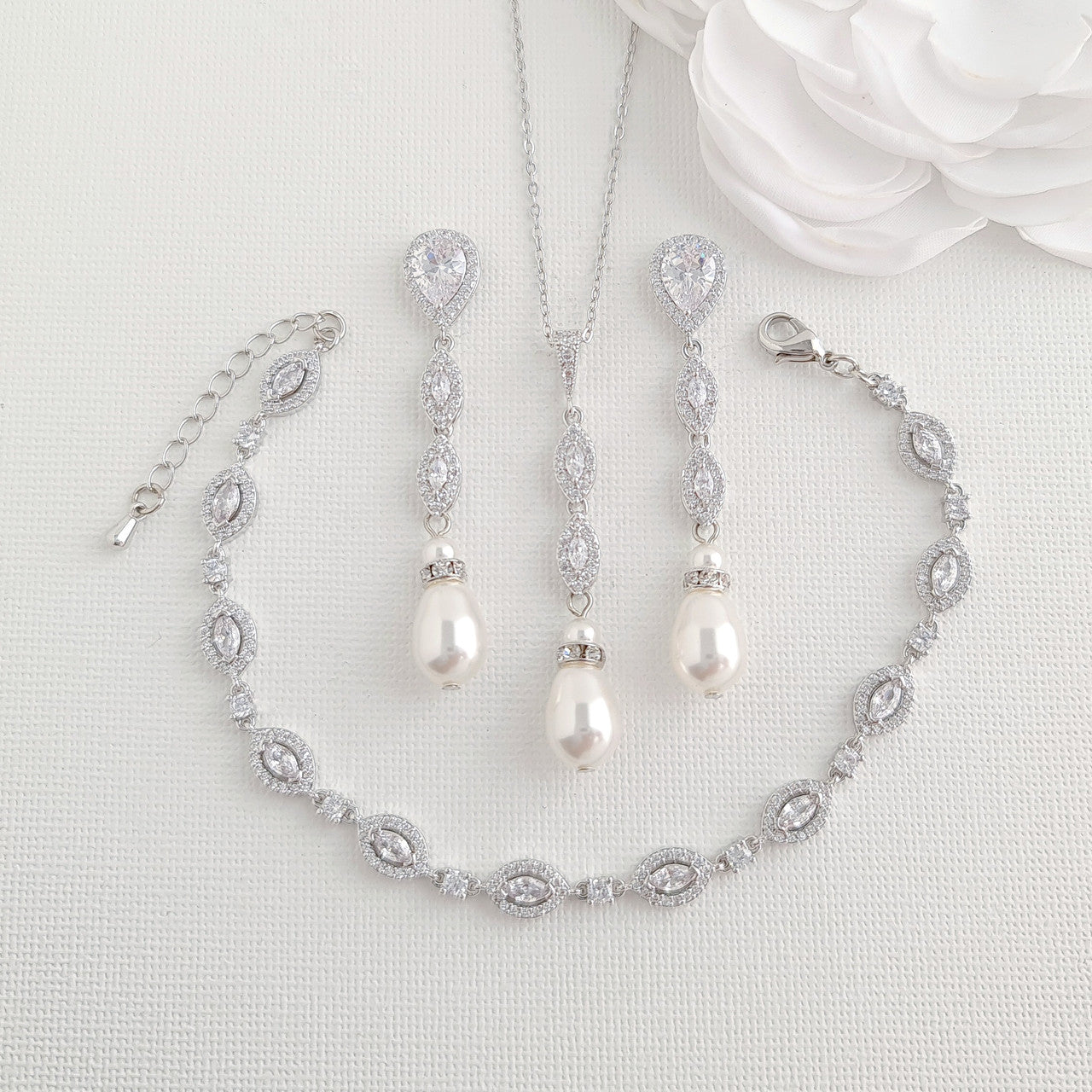 Pearl and store diamond jewelry sets