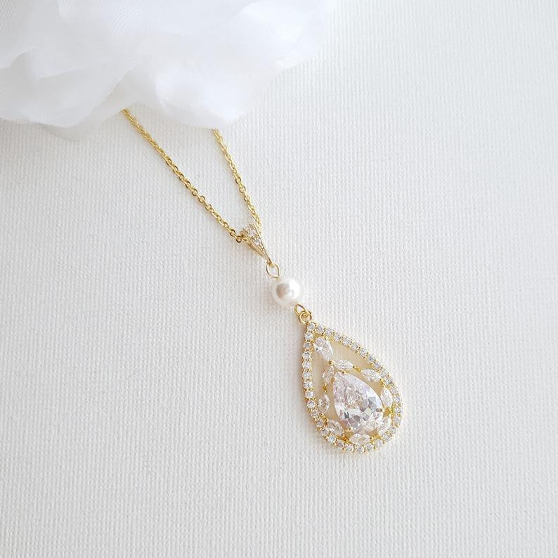 Gold teardrop deals pendant