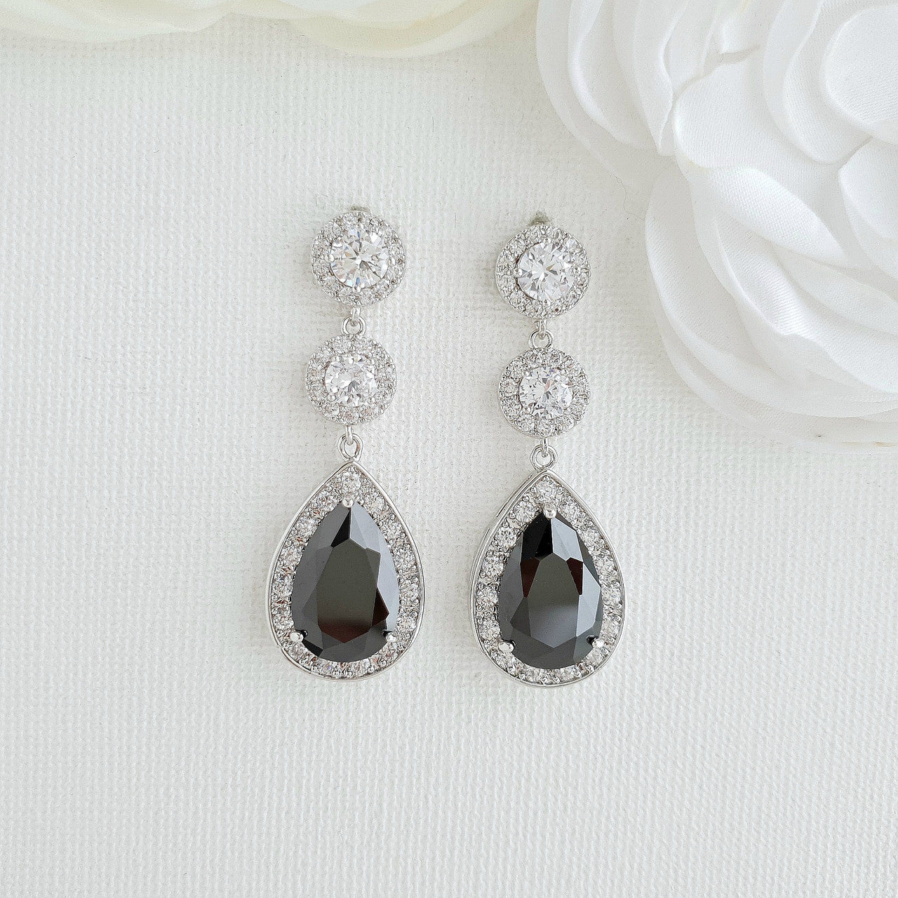 Teardrop on sale black earrings